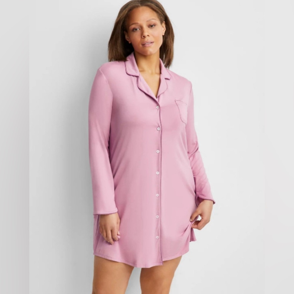 NWT State of Day - Notch Collar Sleepshirt in Mauve Orchid XXL